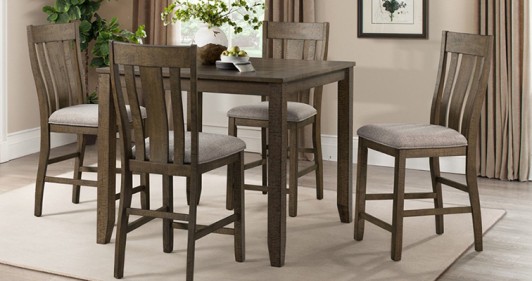 Everett Brown Pub Table, 4 Chairs